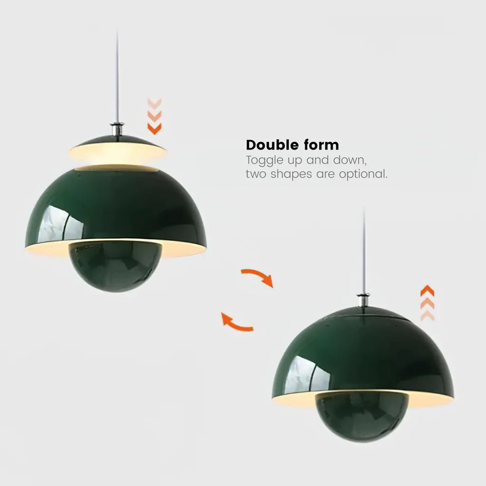 Pendellampe i blomsterdesign – retro nordisk metal lampe