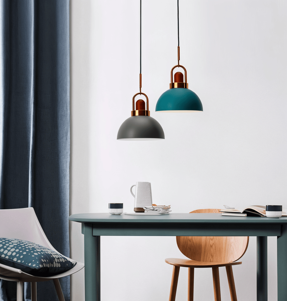 Domerra – Nordisk Pendellampe i Macaronfarver med Metal og Træ
