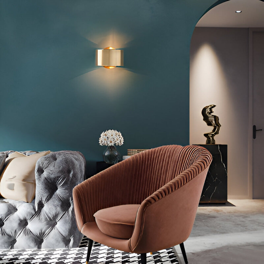 Aurion Væglampe – Moderne Guld Trommel Væglampe med Minimalistisk Design