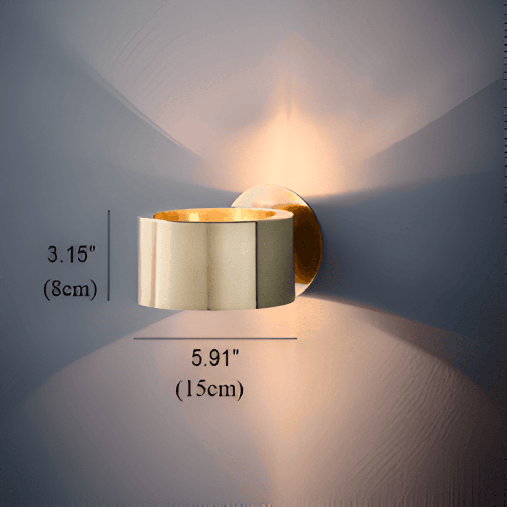 Aurion Væglampe – Moderne Guld Trommel Væglampe med Minimalistisk Design