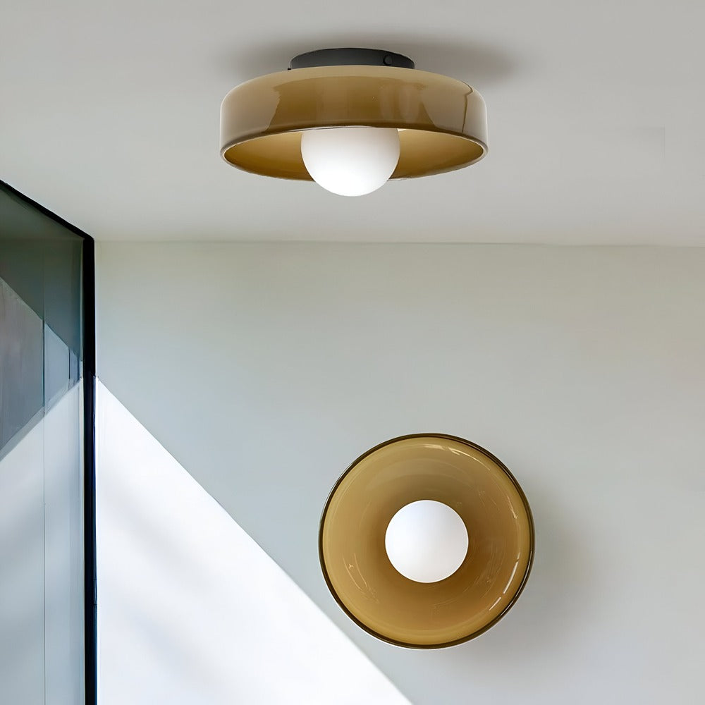 Solvéra – Nordisk Loftlampe i Glas med Orange Design