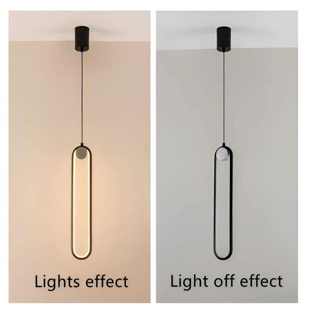 Lang LED loftlampe i sort aluminium – minimalistisk og elegant design