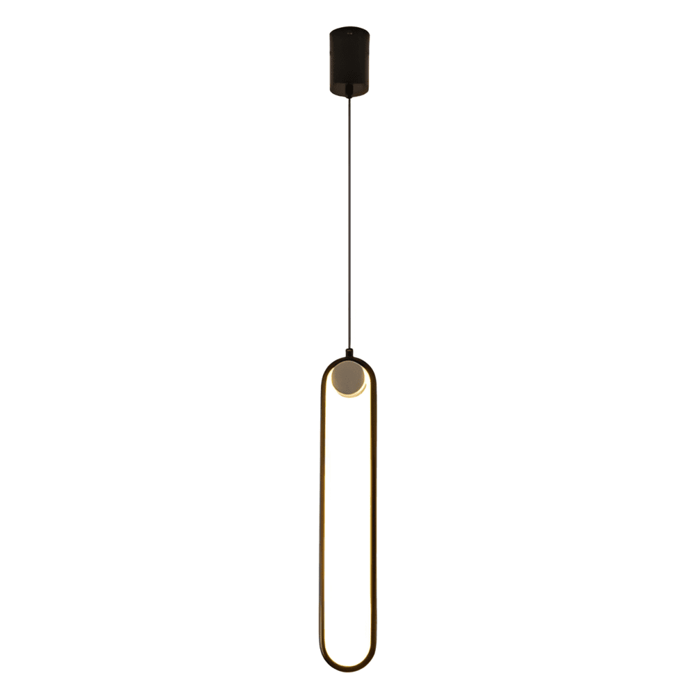 Lang LED loftlampe i sort aluminium – minimalistisk og elegant design