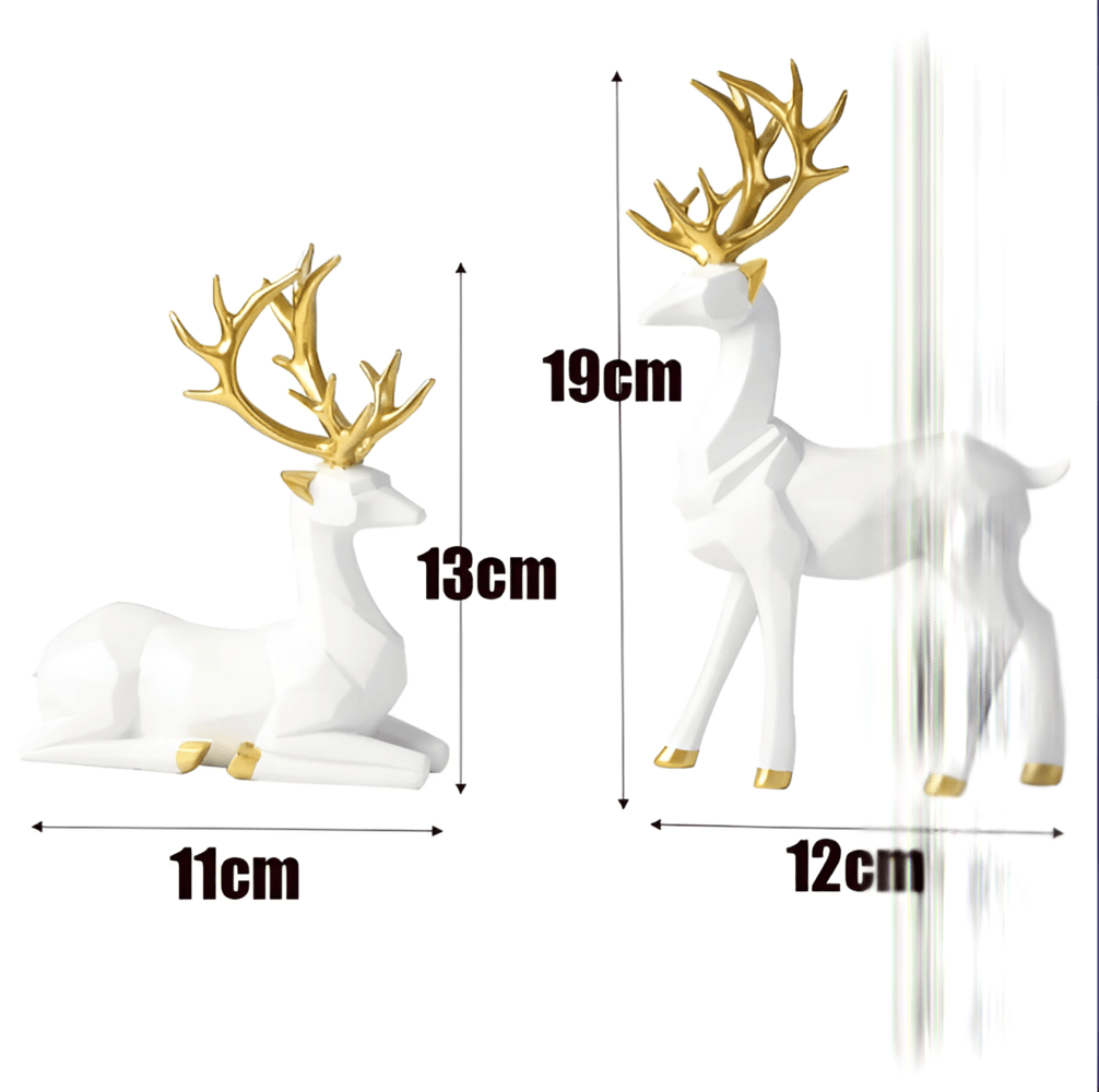 Dekorative rensdyr figurer i sæt – moderne design i resin