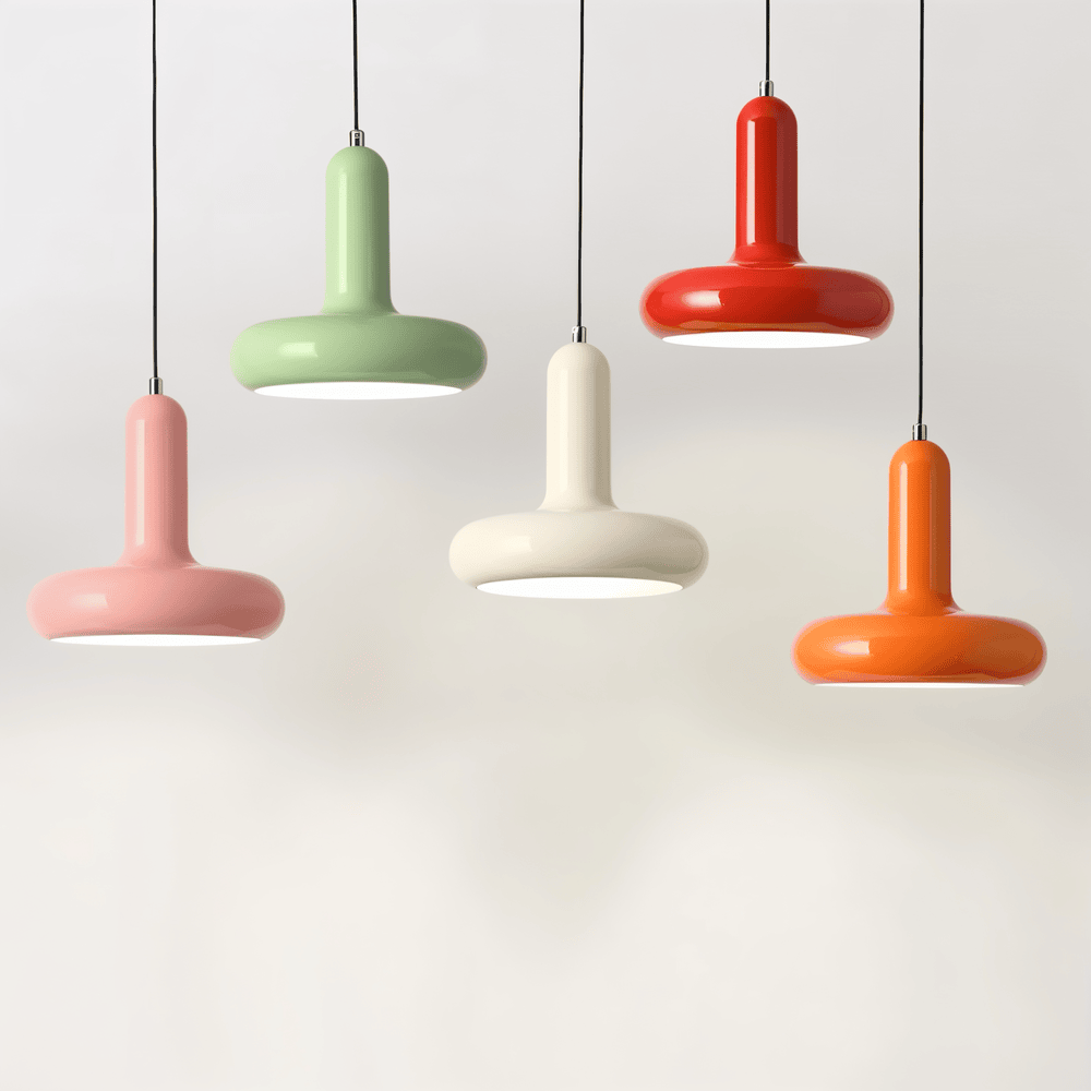 Farverig Bauhaus pendellampe – retro loftlampe i macaron stil