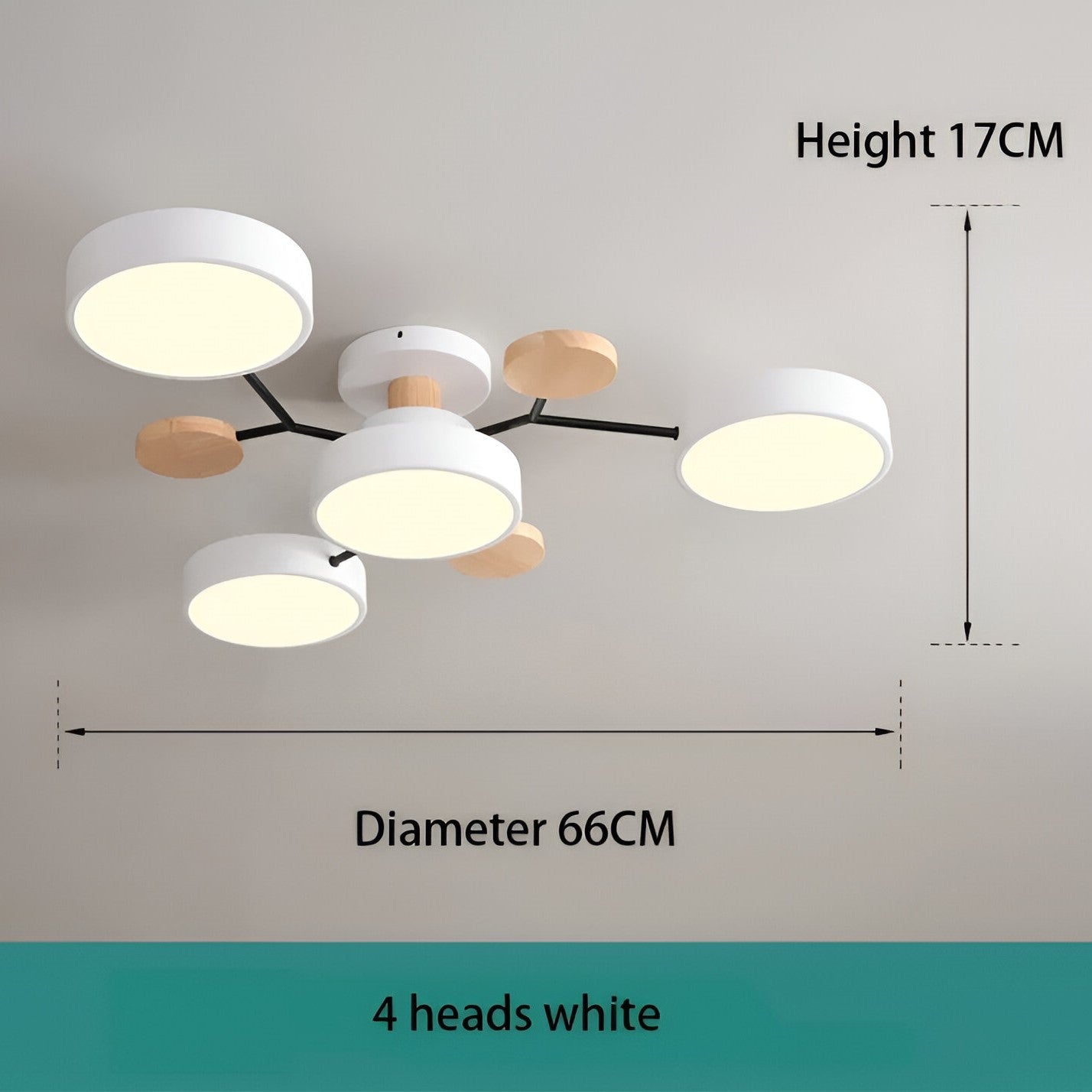 LED loftlampe med trædetaljer – moderne design med flere lysindstillinger