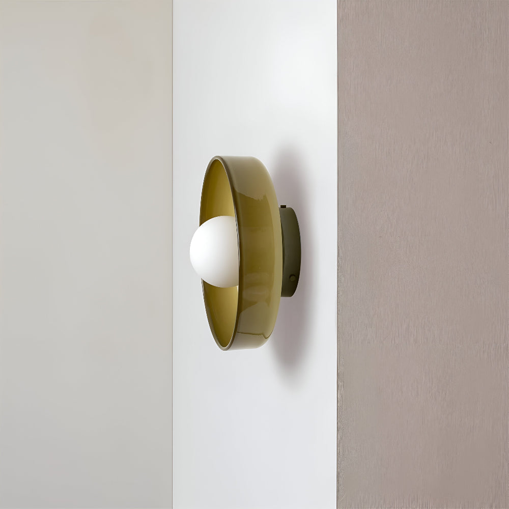 Lunaro – Rund Loftlampe i Glas og Sten med Moderne LED-Belysning