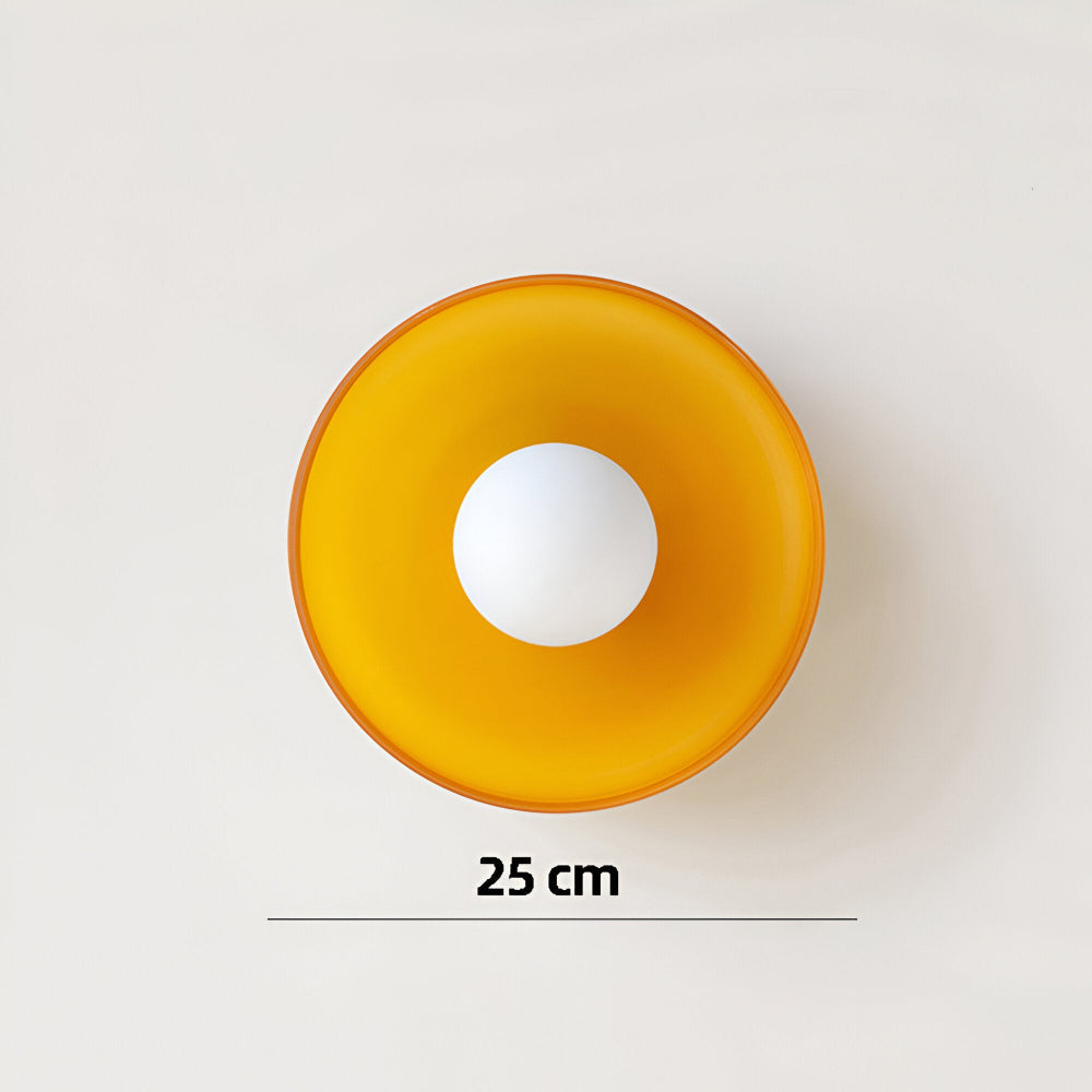 Lunaro – Rund Loftlampe i Glas og Sten med Moderne LED-Belysning