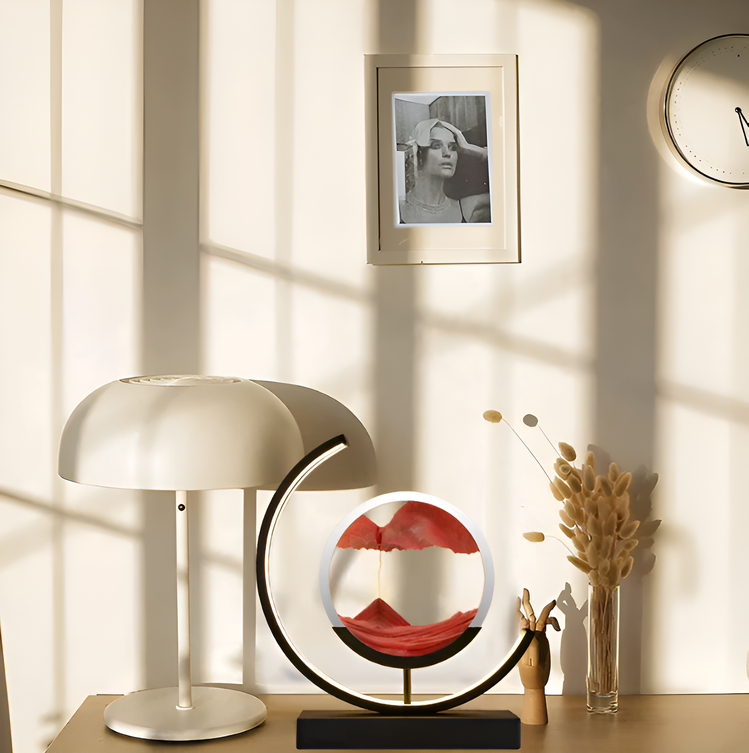 ZenFlow – Sandlampa med App & Fjärrkontroll, Dimbar LED i 3 Ljuslägen