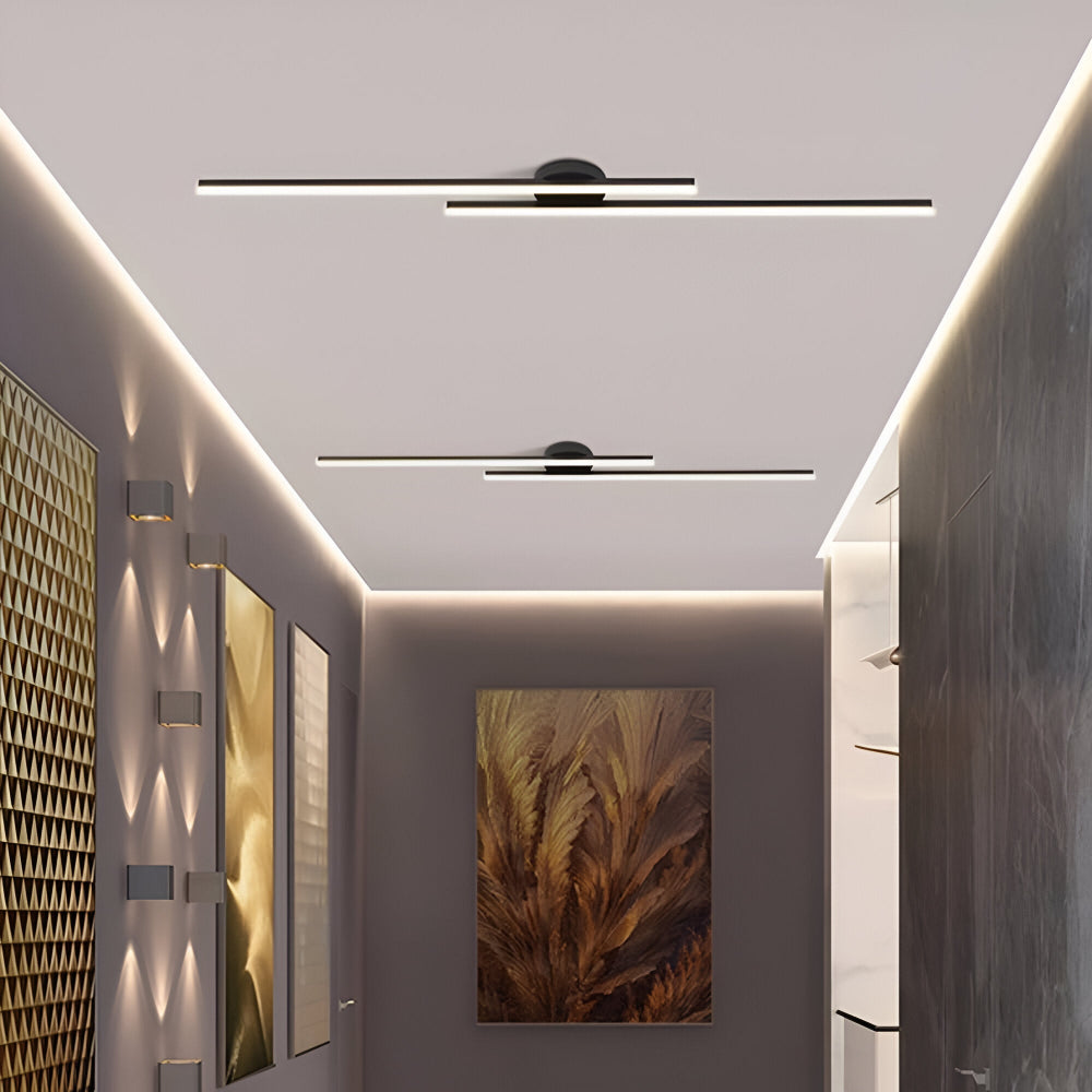 Moderne semi flush LED loftlampe i aluminium – dæmpbar plafondlampe