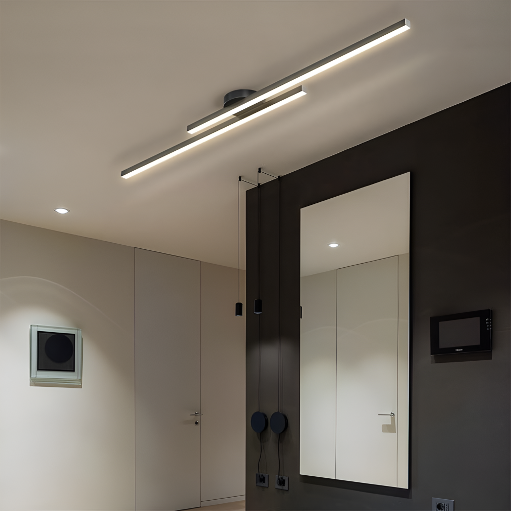 Moderne semi flush LED loftlampe i aluminium – dæmpbar plafondlampe