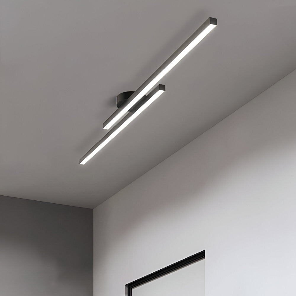 Moderne semi flush LED loftlampe i aluminium – dæmpbar plafondlampe