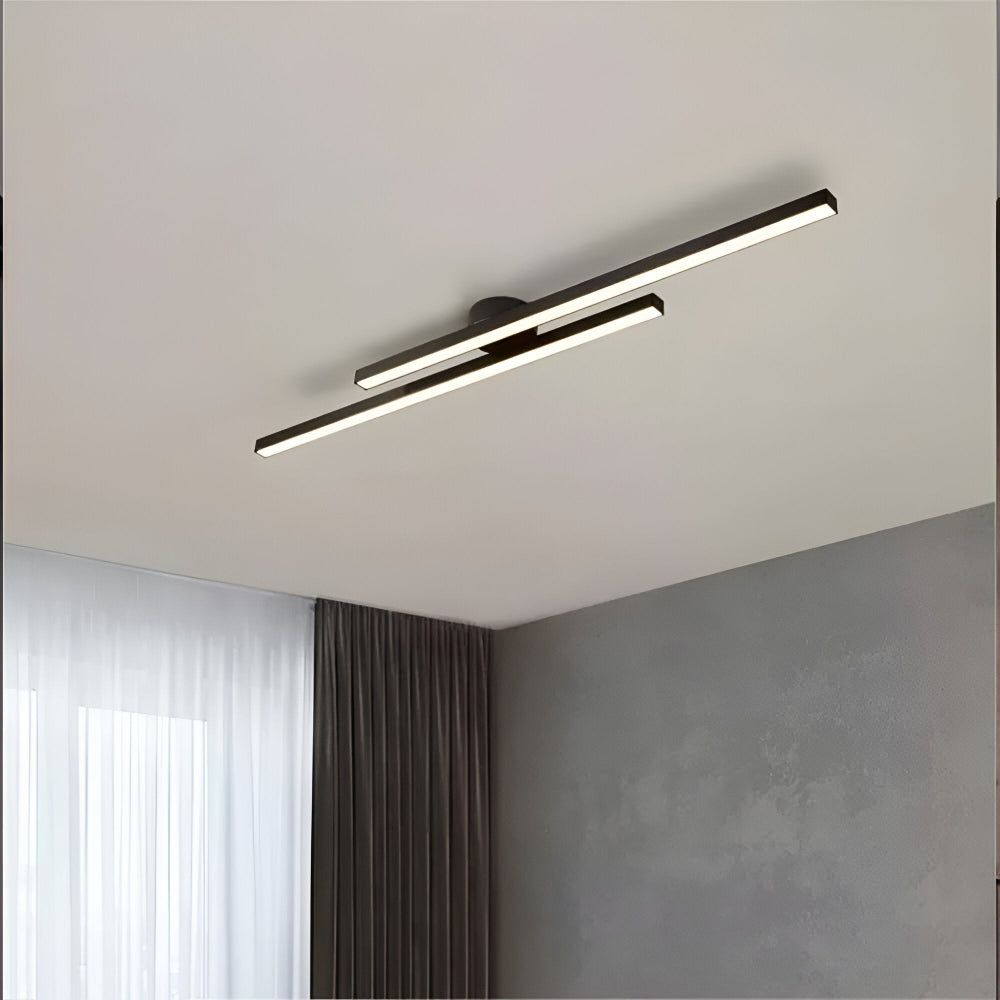 Moderne semi flush LED loftlampe i aluminium – dæmpbar plafondlampe