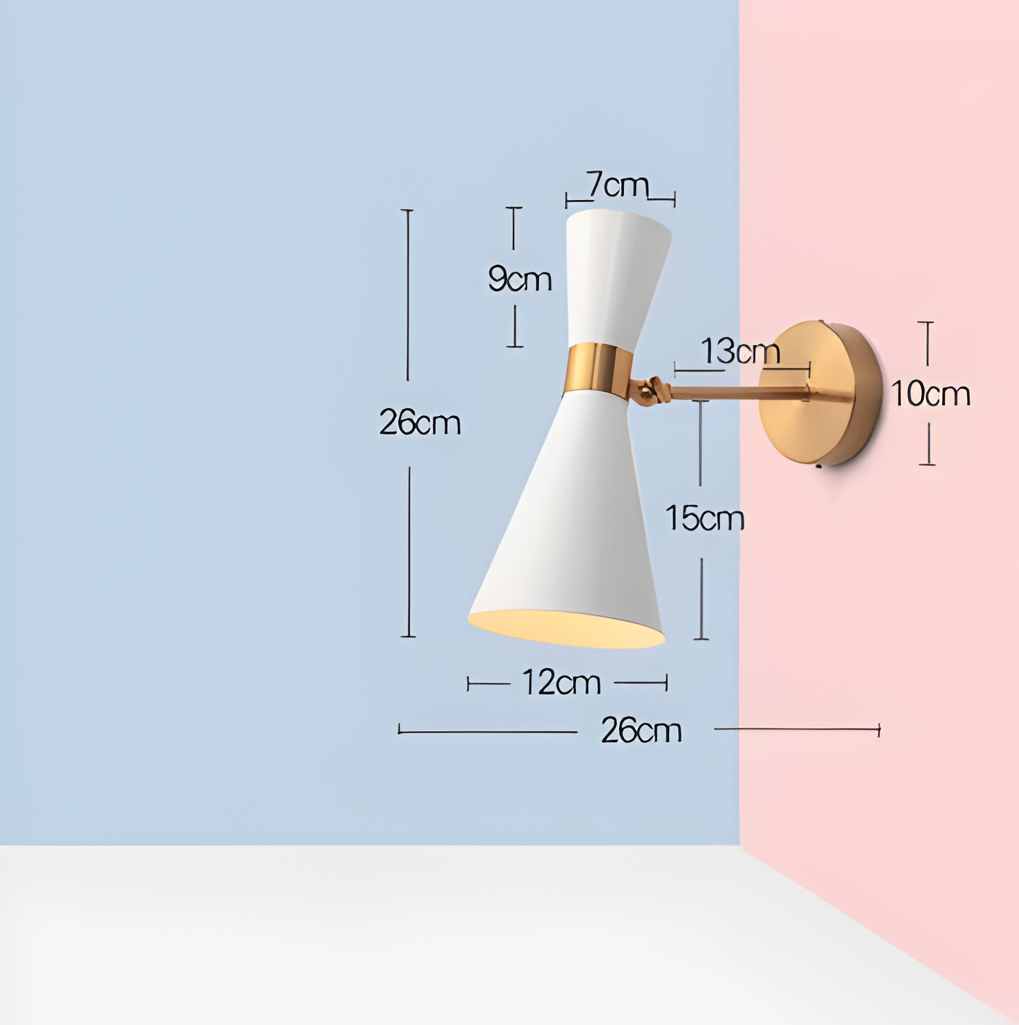 Justerbar LED væglampe up & down – minimalistisk sort/hvid design
