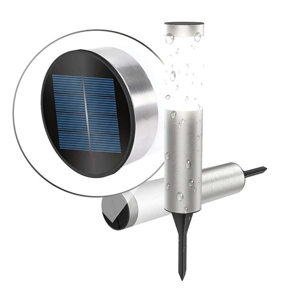 Stellorix – Solcelle Pullert i Rustfrit Stål med Automatisk Skumringssensor