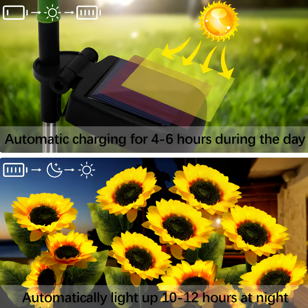 Solcelle solsikke lampe LED – dekorativ havebelysning IP65