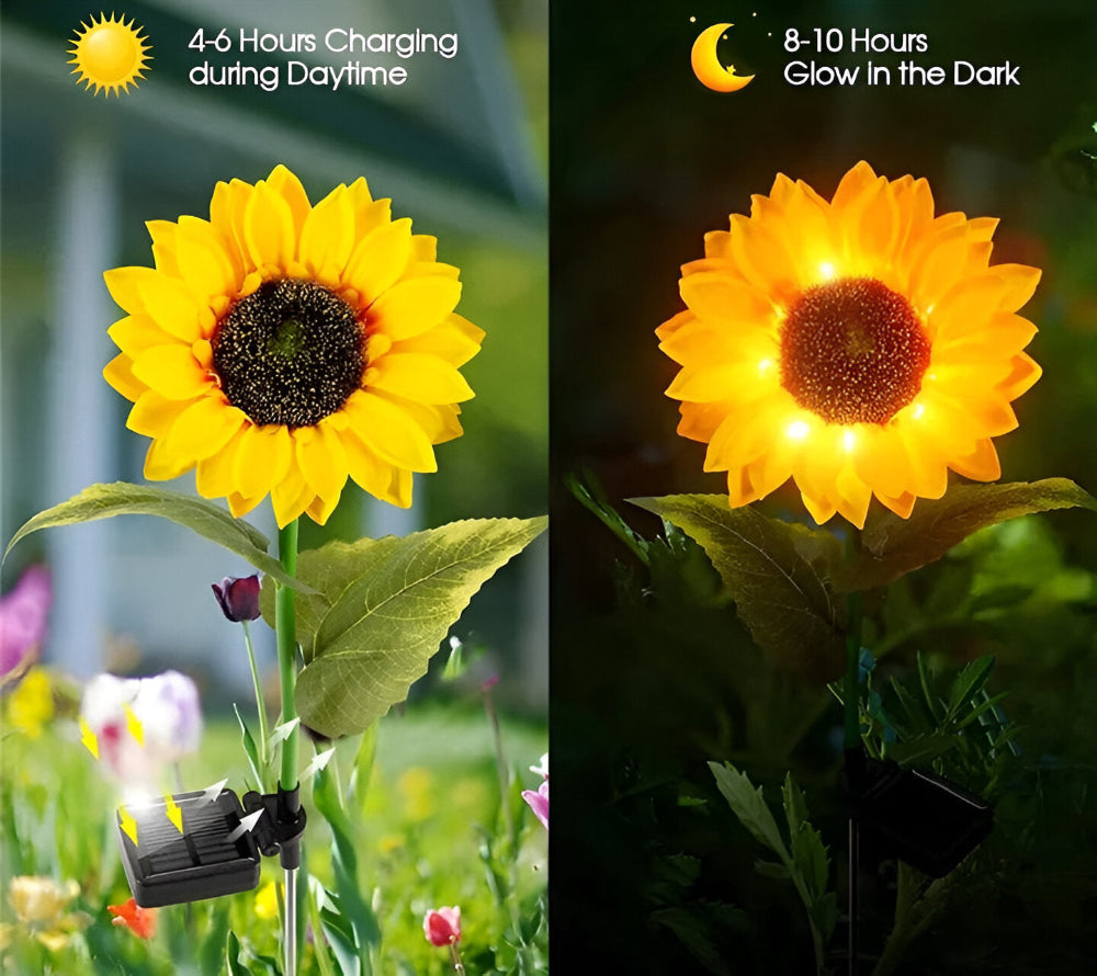 Solcelle solsikke lampe LED – dekorativ havebelysning IP65