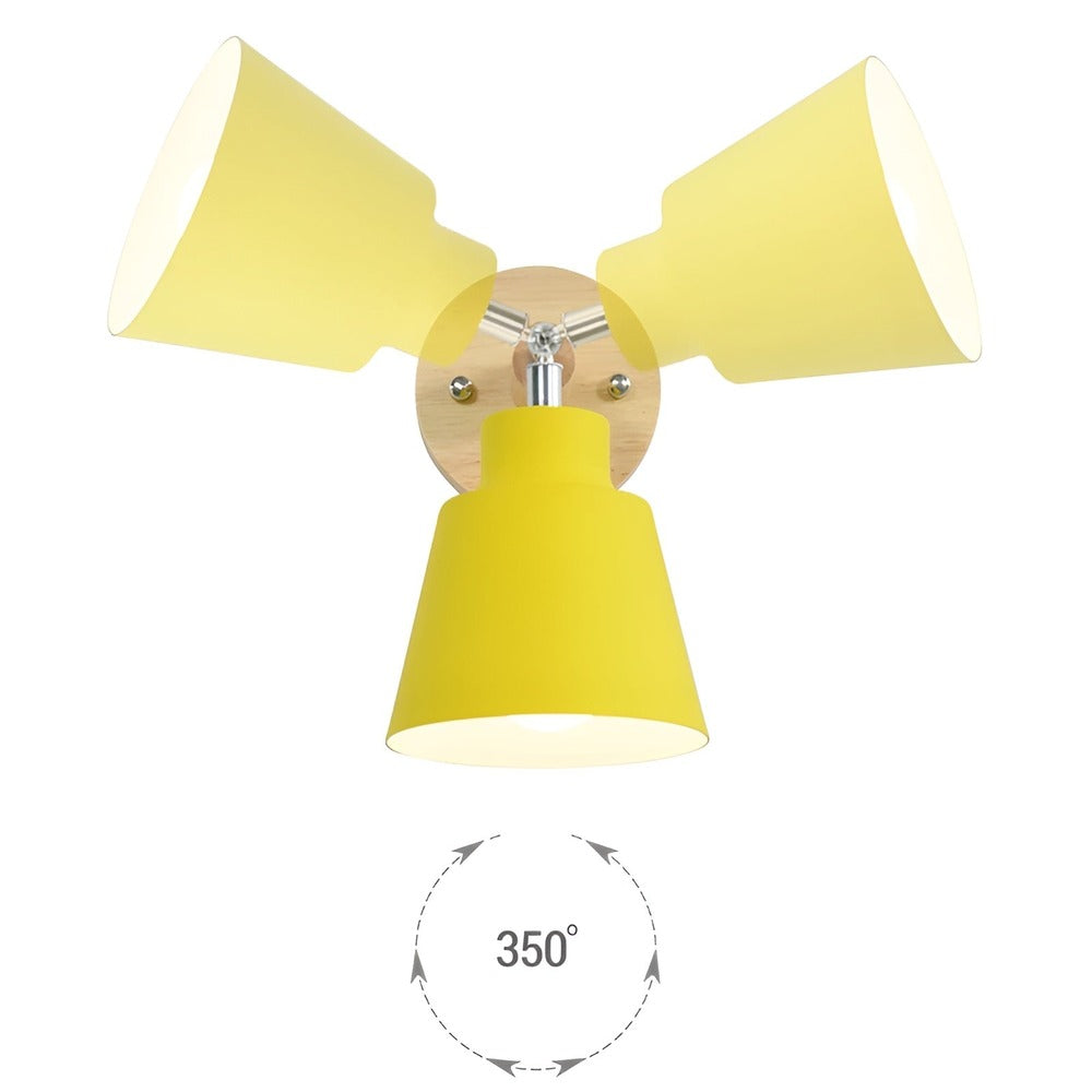 Flexiro – Vægmonteret Jernlampe med 360° Roterbart Hoved og Ledningskontakt