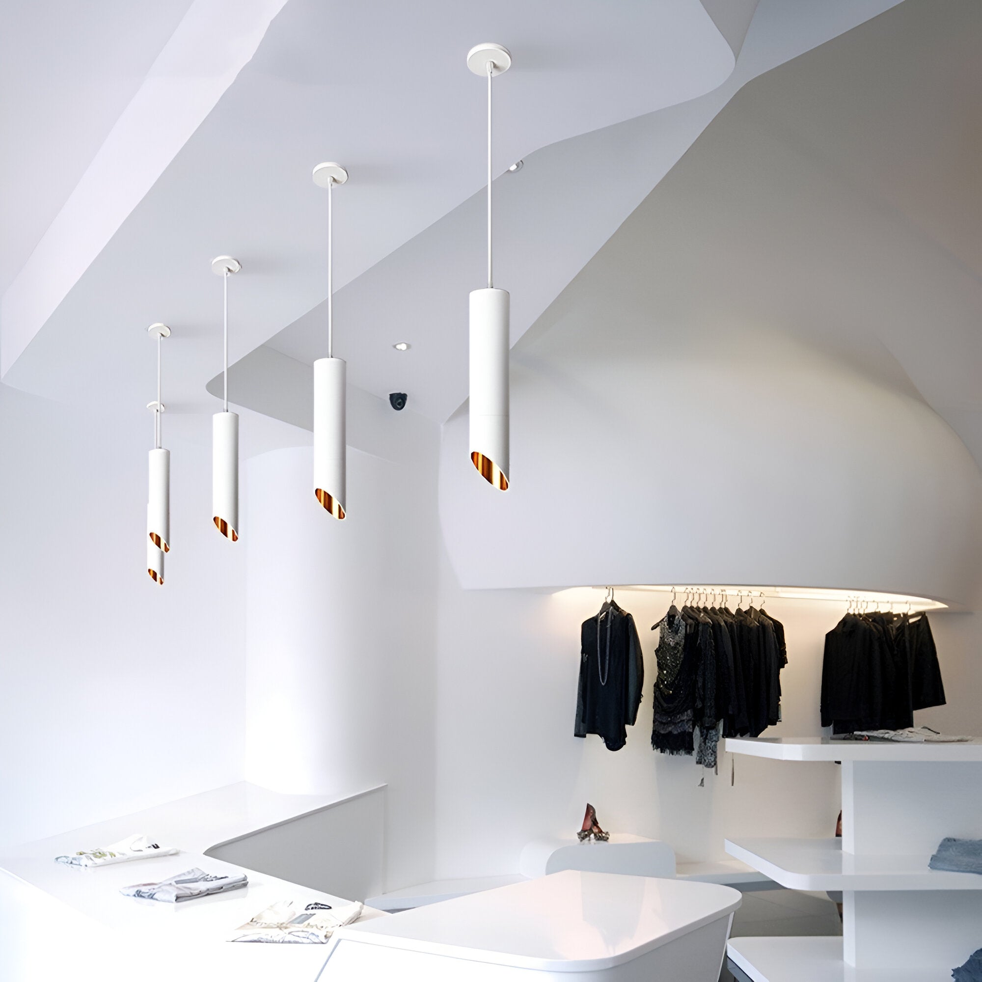 Lunexo Tube Pendellampe – Moderne LED Pendel i Sort eller Hvid Aluminium
