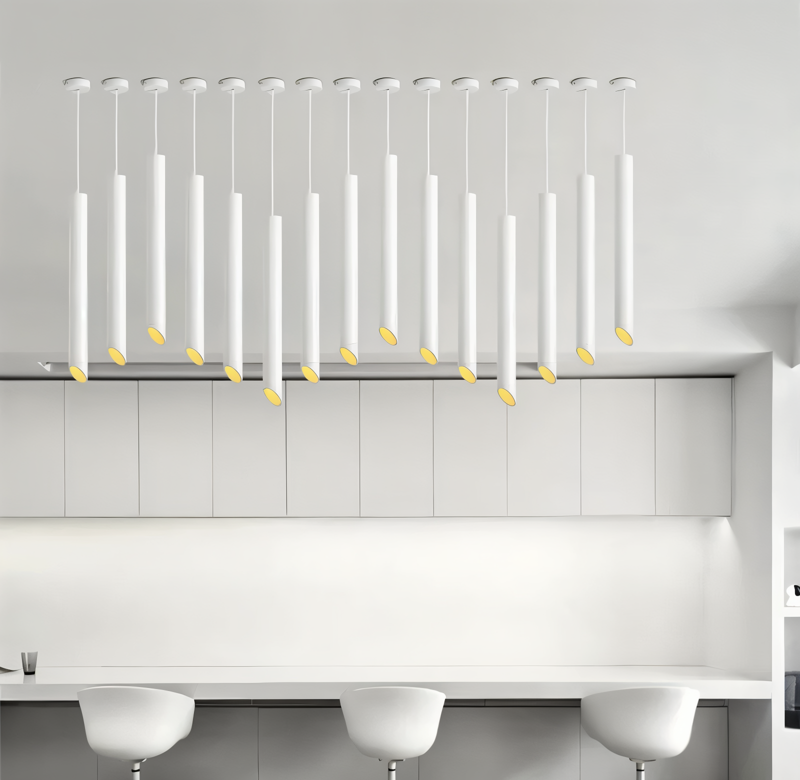 Lunexo Tube Pendellampe – Moderne LED Pendel i Sort eller Hvid Aluminium