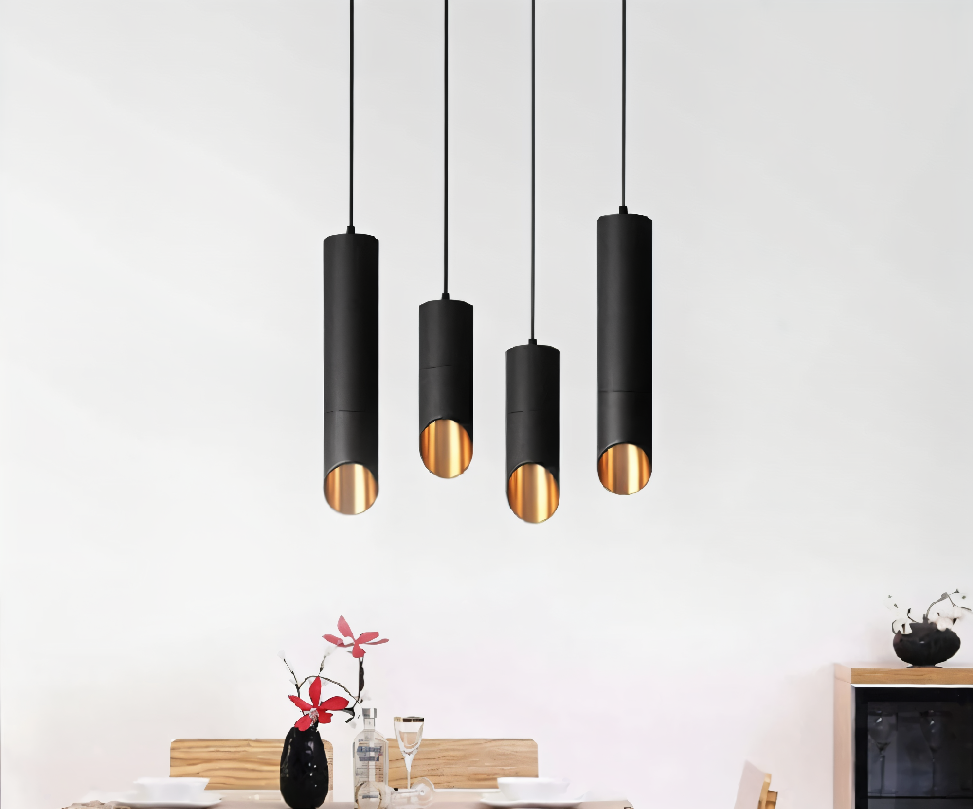 Lunexo Tube Pendellampe – Moderne LED Pendel i Sort eller Hvid Aluminium