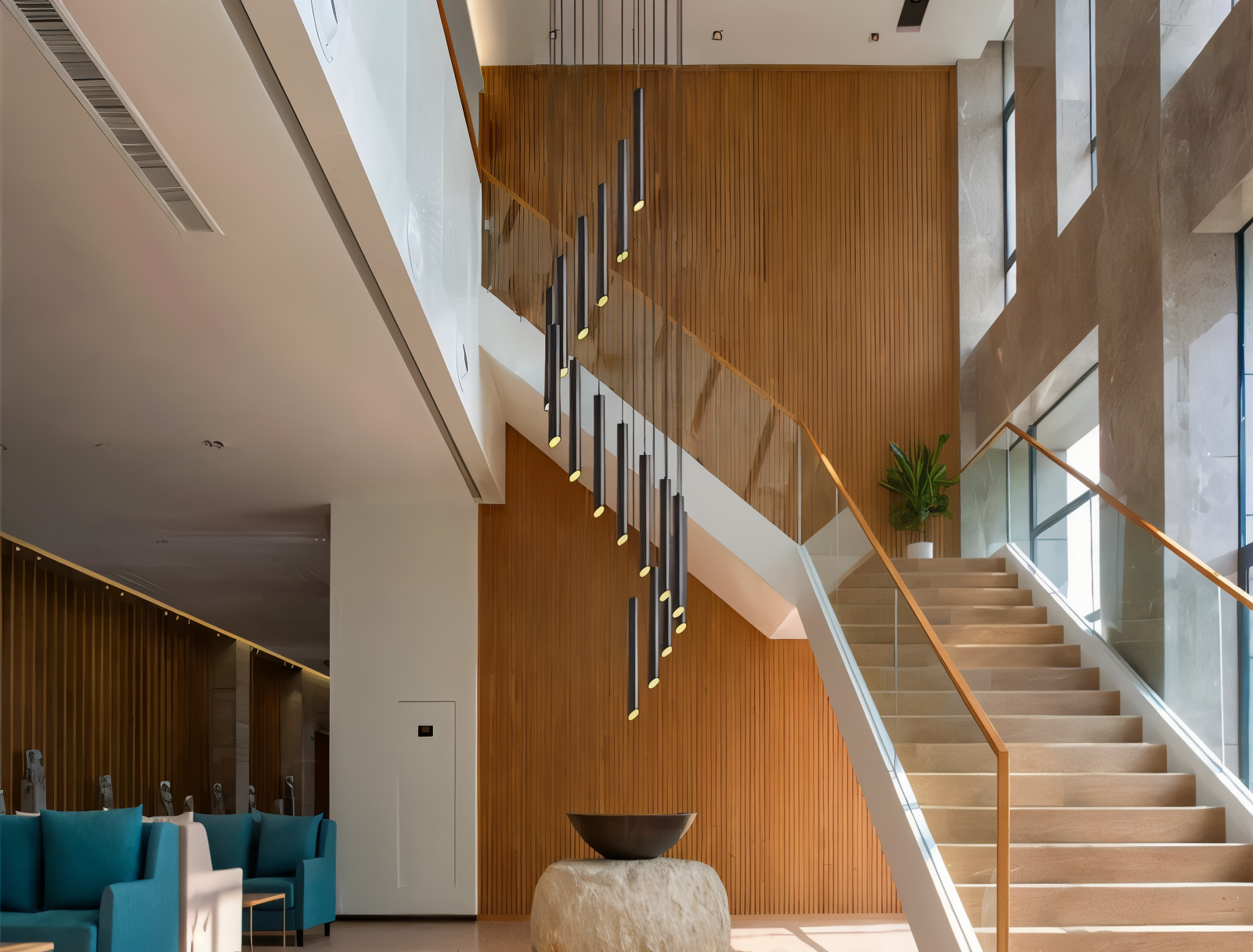 Lunexo Tube Pendellampe – Moderne LED Pendel i Sort eller Hvid Aluminium