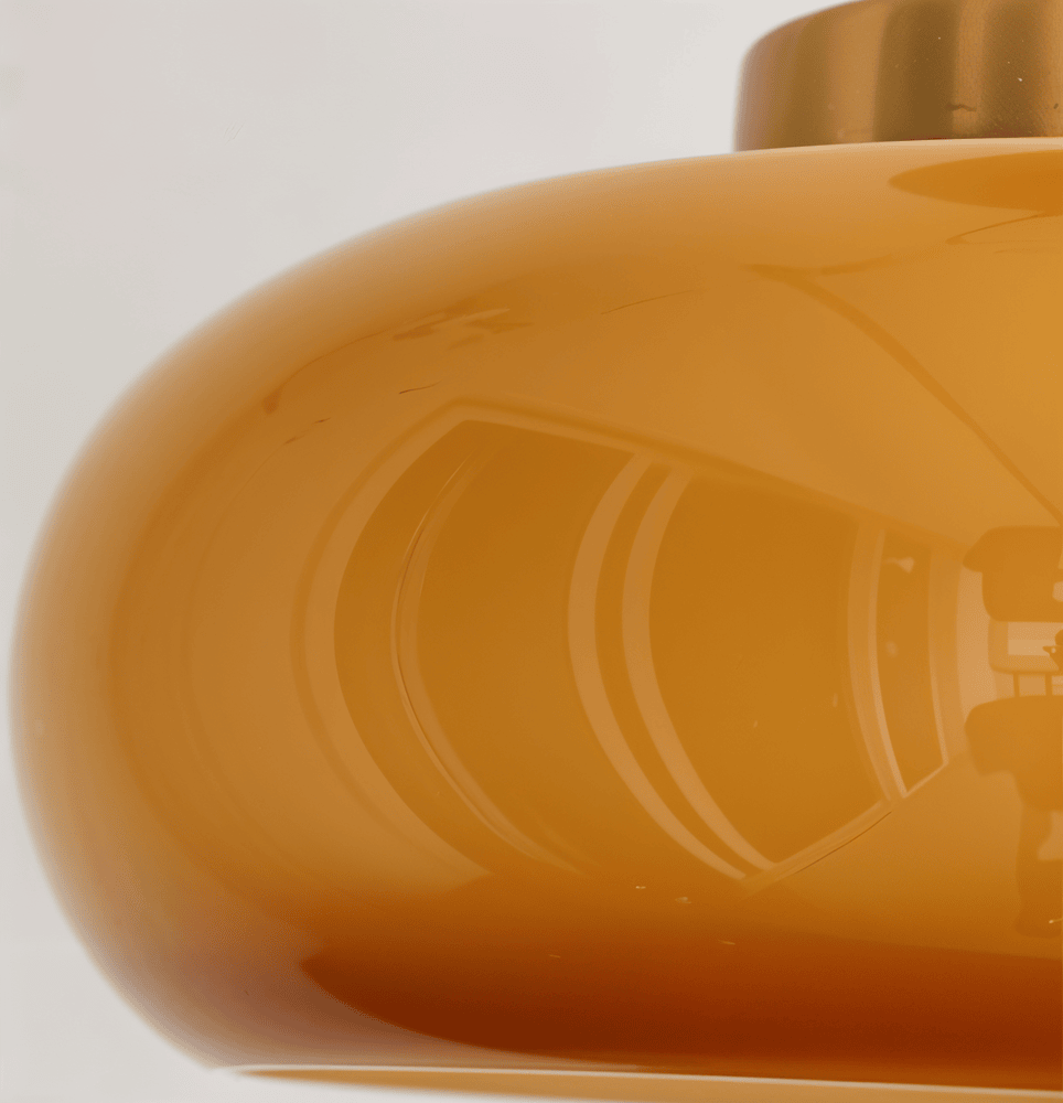 Ambera Loftlampe – Klassisk Gul Vintage Loftlampe i Glas og Messing