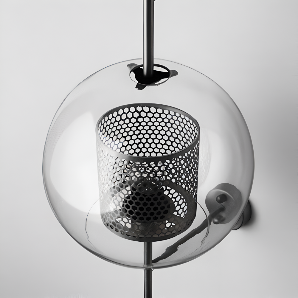 Hexara Væglampe – Glas Væglampe med Bikubemønster i Vintage LED Stil