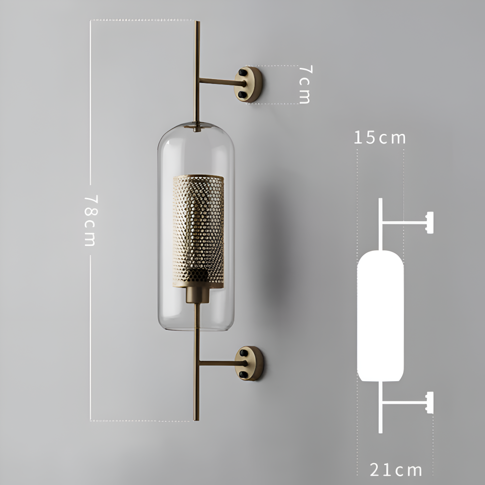 Hexara Væglampe – Glas Væglampe med Bikubemønster i Vintage LED Stil