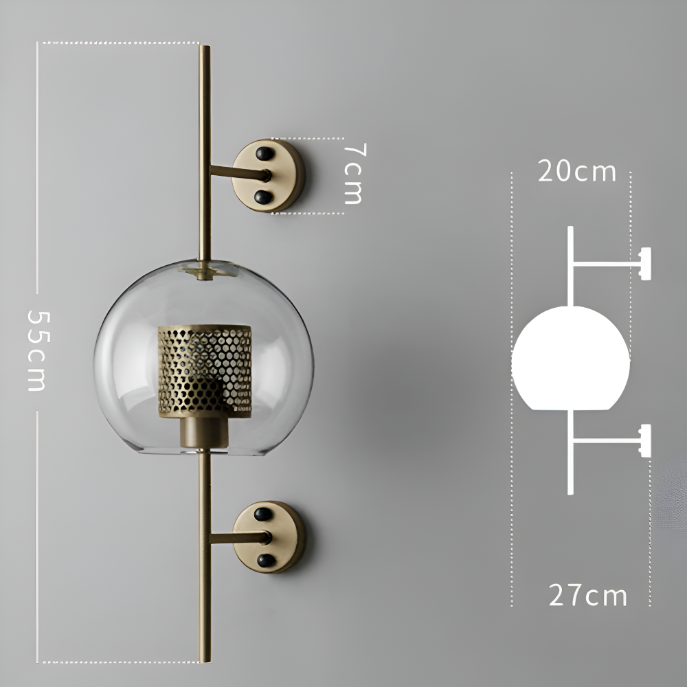 Hexara Væglampe – Glas Væglampe med Bikubemønster i Vintage LED Stil