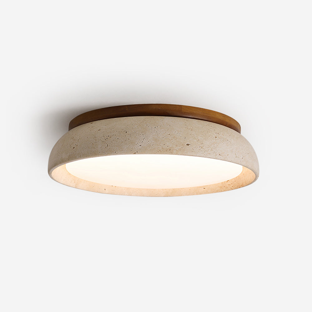 Depiara – Naturlig Loftlampe i Travertin med Blød LED-belysning