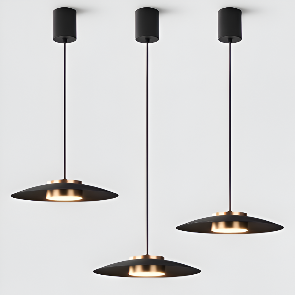Industriel pendellampe med dæmper – sort LED lampe i nordisk design