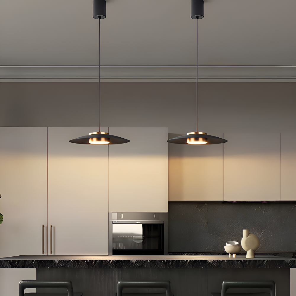 Industriel pendellampe med dæmper – sort LED lampe i nordisk design