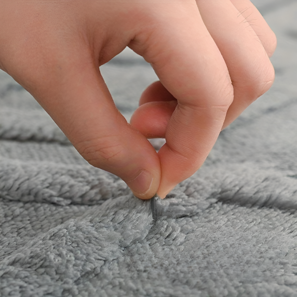 Bademåtte i mikrofiber med diamantmønster – blød og skridsikker