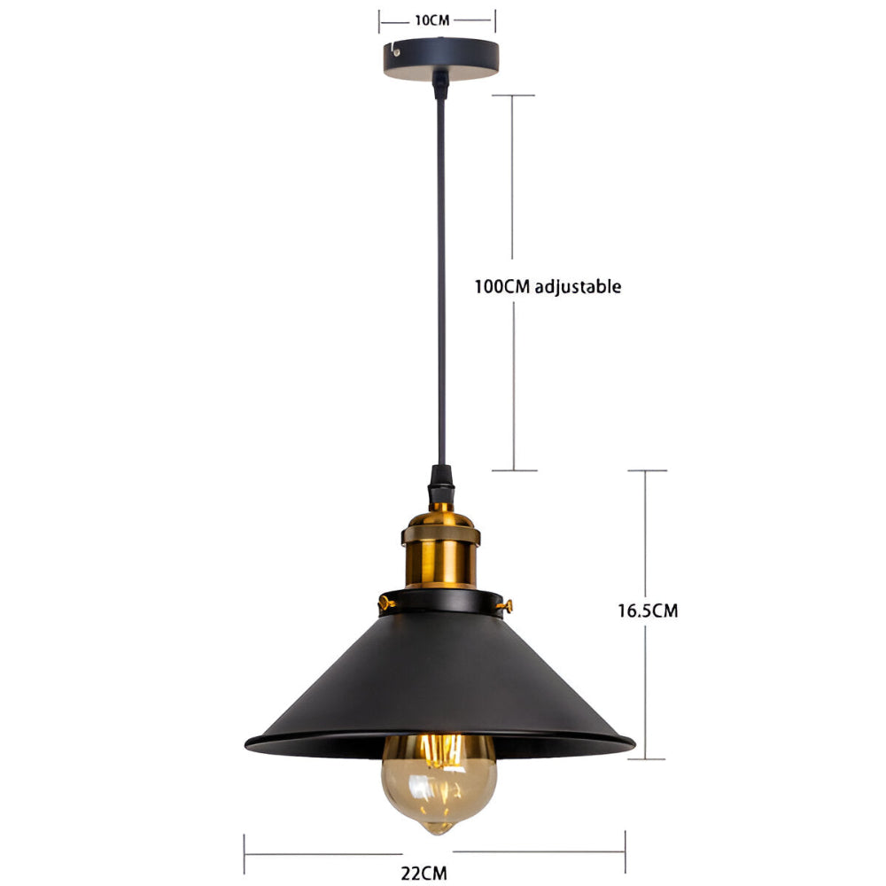 IronLume Pendel – Retro Industriel Loftlampe i Jern med LED-kompatibilitet
