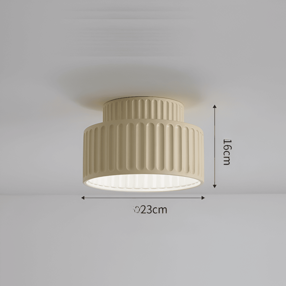 Ribello – Hvid Loftlampe i Resin med Riflet Design