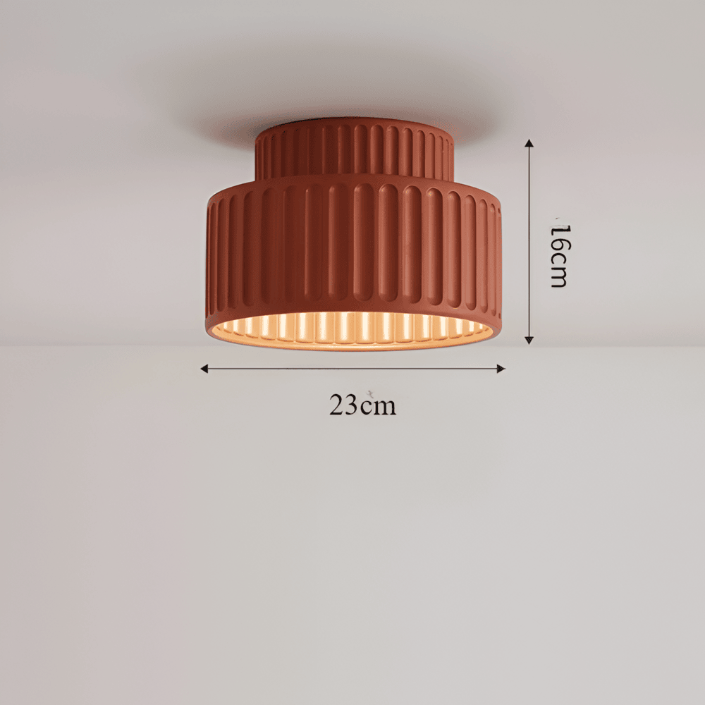 Ribello – Hvid Loftlampe i Resin med Riflet Design