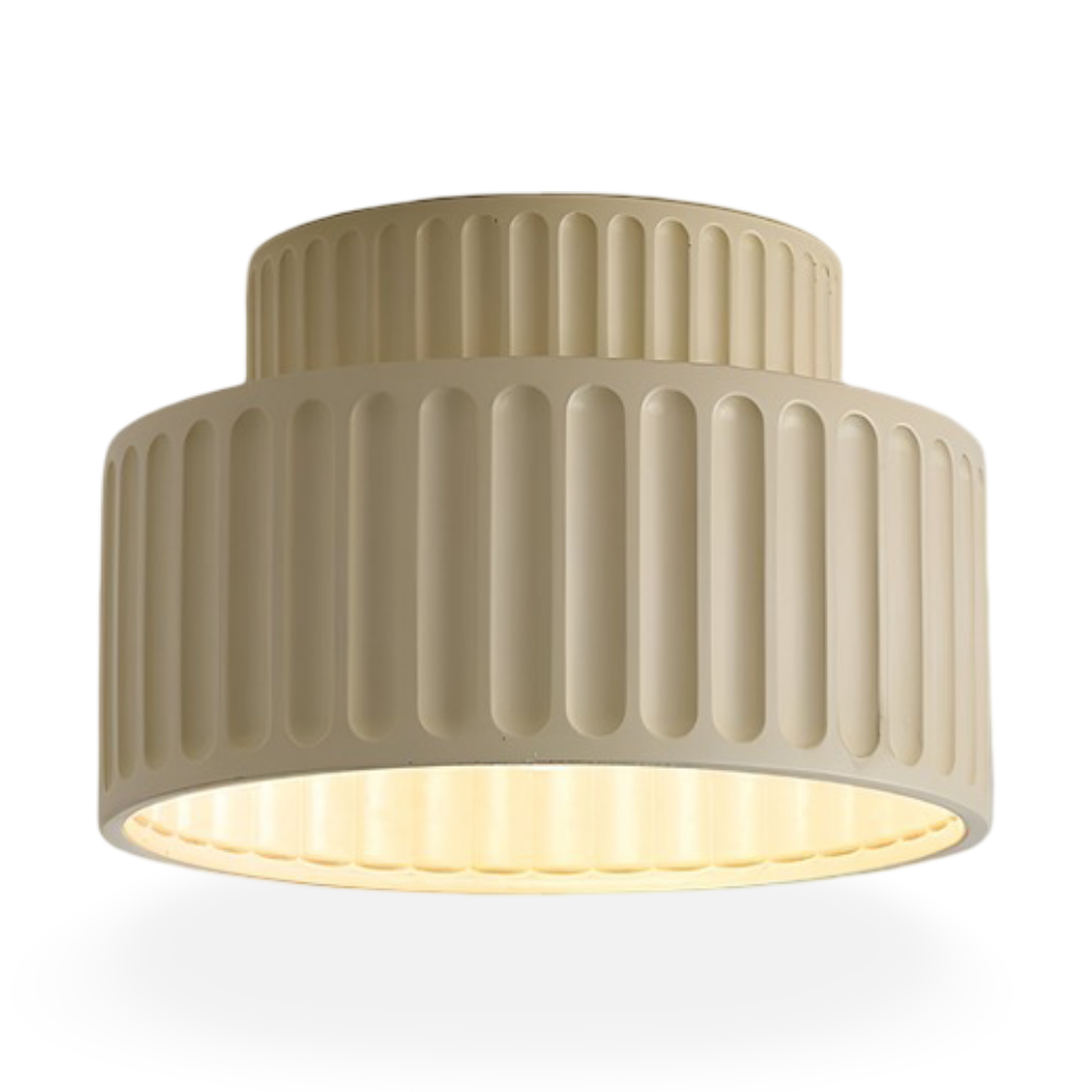Ribello – Hvid Loftlampe i Resin med Riflet Design