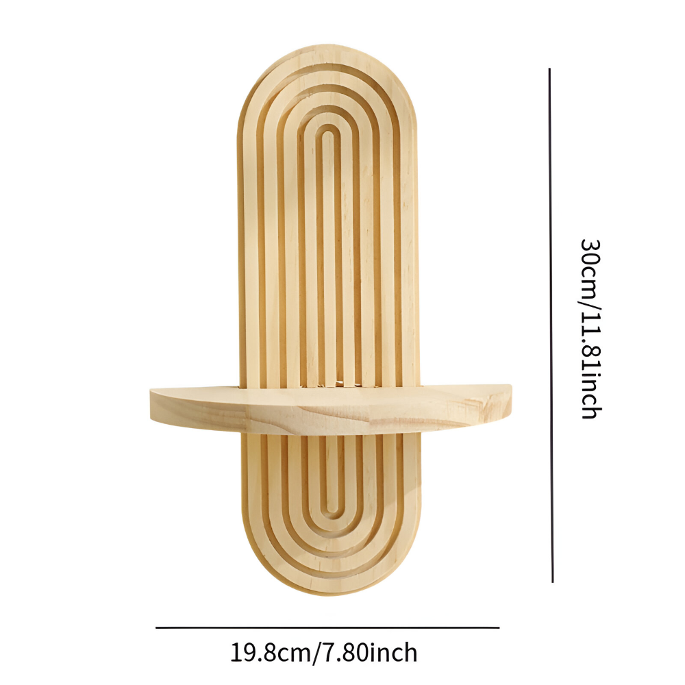FormaEdge Hylde – Moderne Geometrisk Væghylde i Træ (35 cm)