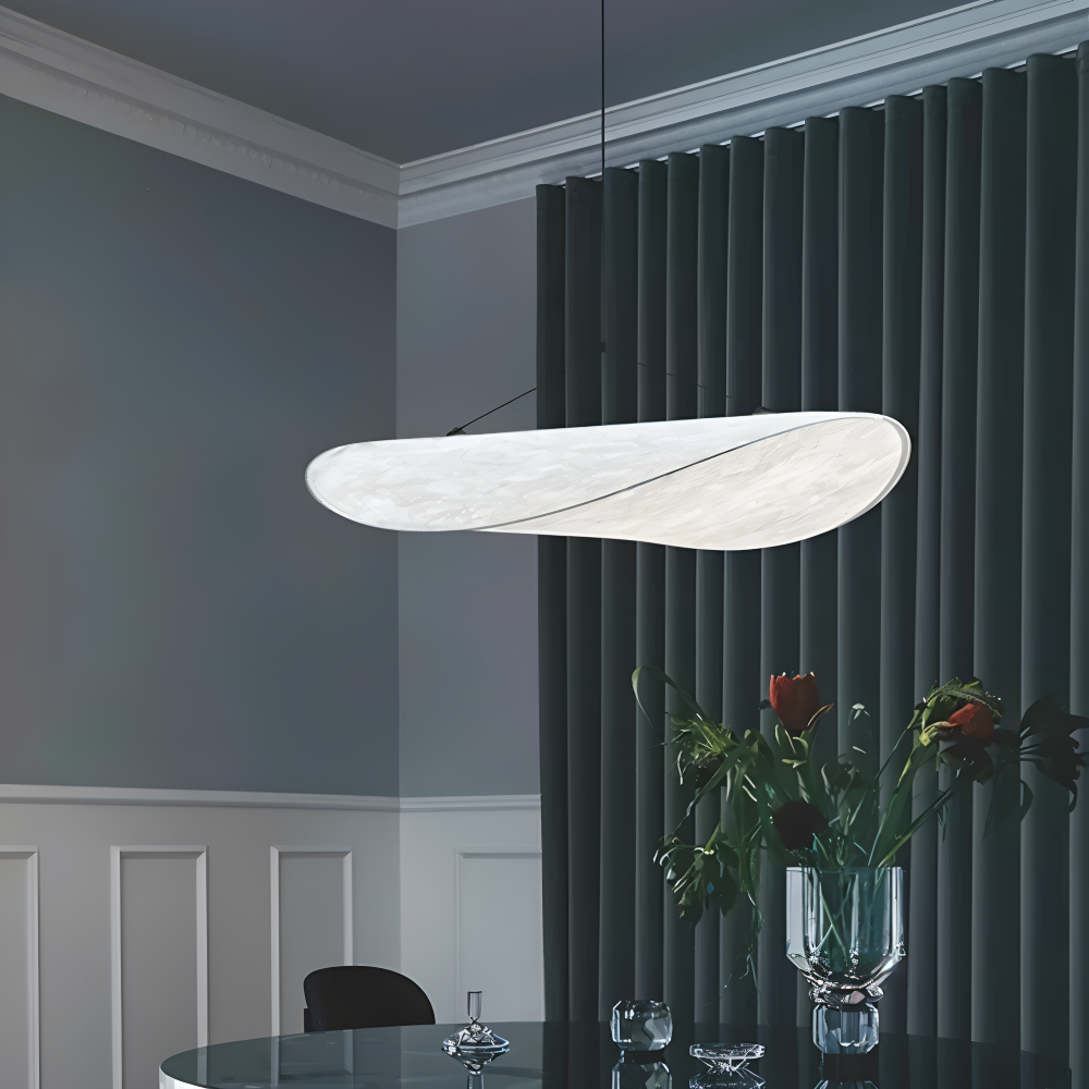 Silvara Pendellampe – Håndlavet Pendellampe i Stof og Metal med LED