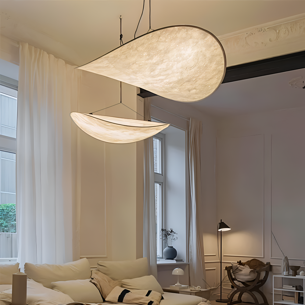 Silvara Pendellampe – Håndlavet Pendellampe i Stof og Metal med LED