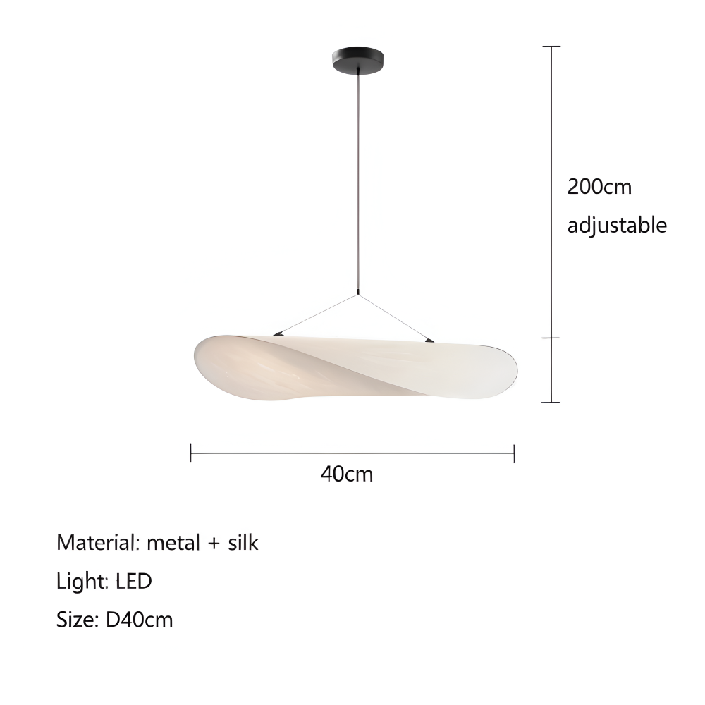 Silvara Pendellampe – Håndlavet Pendellampe i Stof og Metal med LED