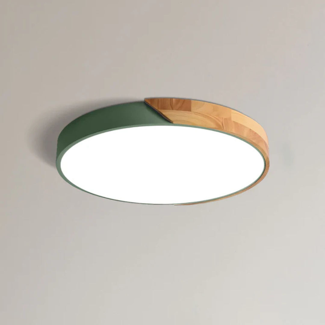 Skandinavisk LED-loftlampe i træ