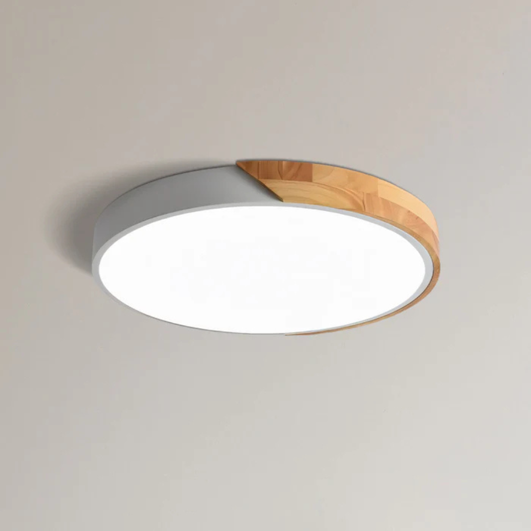 Skandinavisk LED-loftlampe i træ