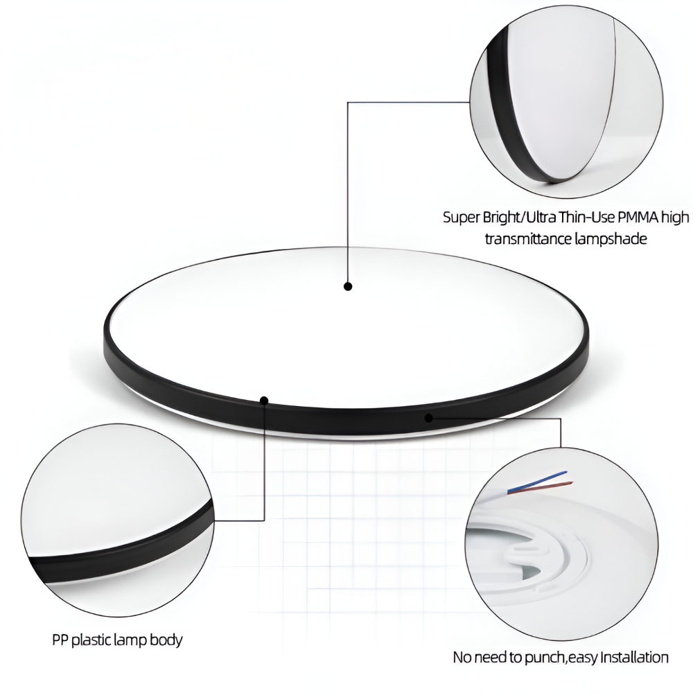 SlimAura Loftlampe – Rund Ultratynd LED Loftlampe i Moderne Design