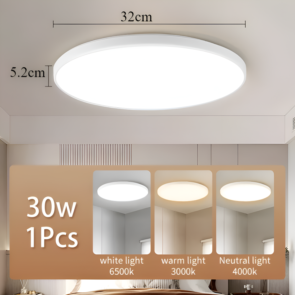 SlimAura Loftlampe – Rund Ultratynd LED Loftlampe i Moderne Design