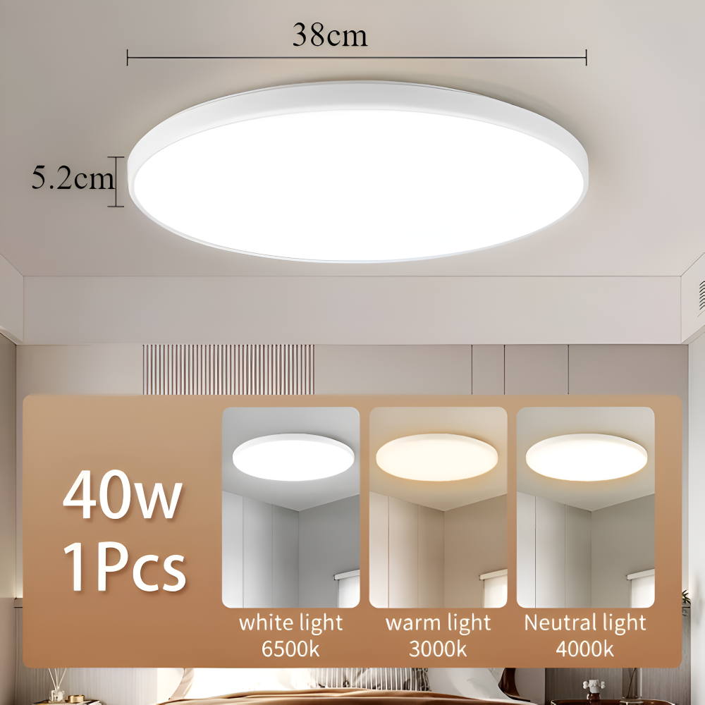 SlimAura Loftlampe – Rund Ultratynd LED Loftlampe i Moderne Design