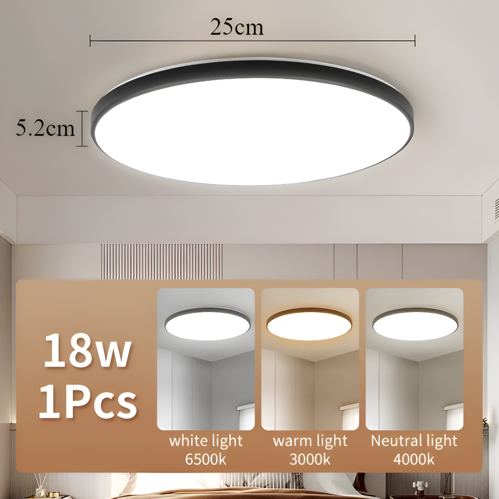 SlimAura Loftlampe – Rund Ultratynd LED Loftlampe i Moderne Design