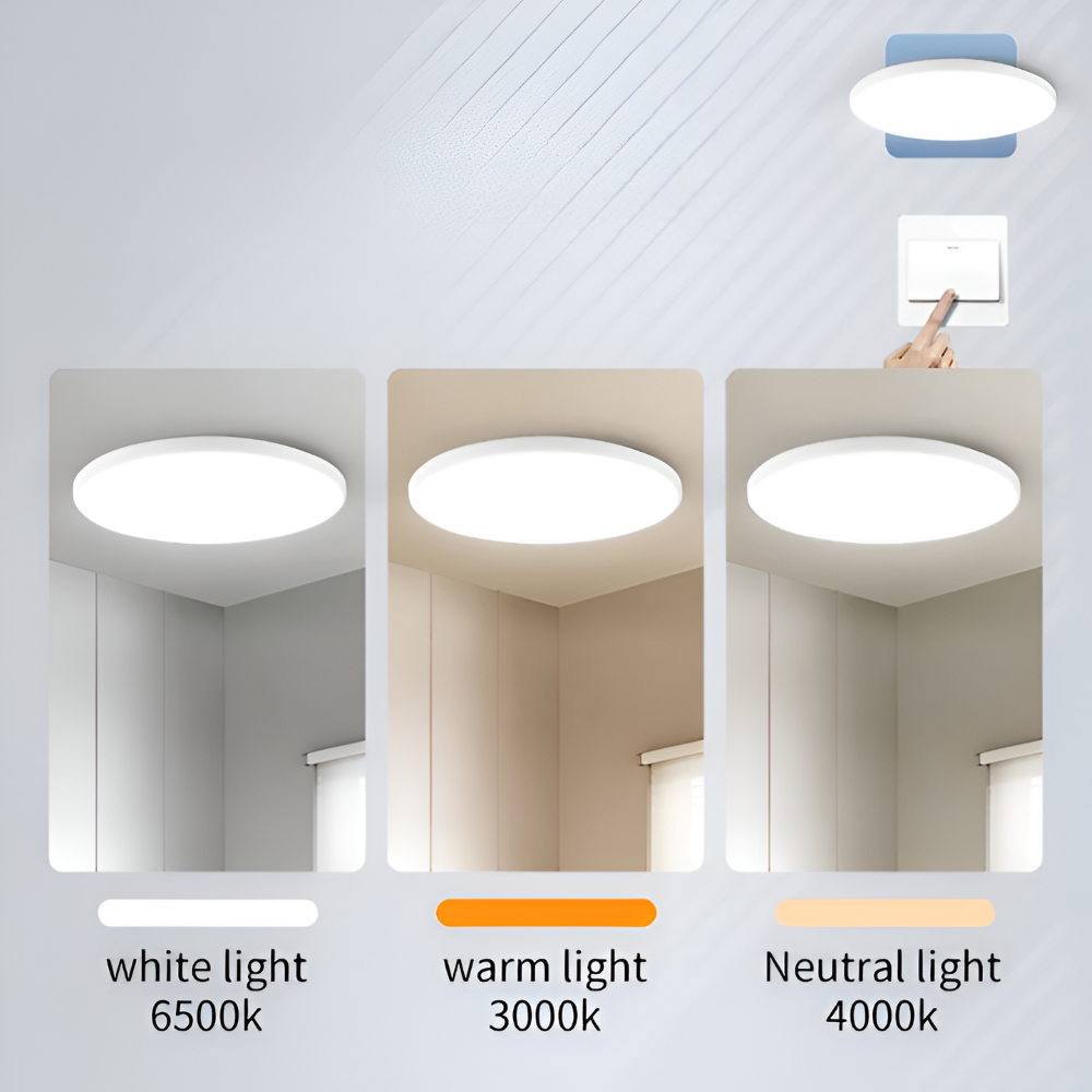 SlimAura Loftlampe – Rund Ultratynd LED Loftlampe i Moderne Design