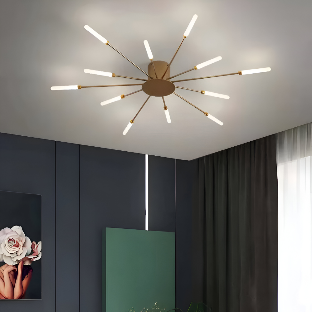 LED loftlampe i spiraldesign – luksuriøs fyrværkeri-inspireret belysning